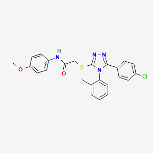 molecular formula C24H21ClN4O2S B12021947 2-{[5-(4-chlorophenyl)-4-(2-methylphenyl)-4H-1,2,4-triazol-3-yl]sulfanyl}-N-(4-methoxyphenyl)acetamide CAS No. 380427-13-4