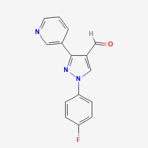 molecular formula C15H10FN3O B12021953 1-(4-Fluorophenyl)-3-(pyridin-3-YL)-1H-pyrazole-4-carbaldehyde 