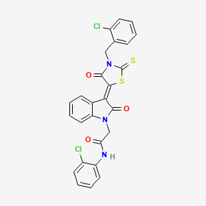 2-{(3Z)-3-[3-(2-chlorobenzyl)-4-oxo-2-thioxo-1,3-thiazolidin-5-ylidene]-2-oxo-2,3-dihydro-1H-indol-1-yl}-N-(2-chlorophenyl)acetamide