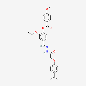 2-Ethoxy-4-(2-((4-isopropylphenoxy)AC)carbohydrazonoyl)phenyl 4-methoxybenzoate