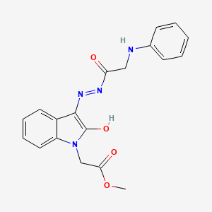 Methyl 2-(2-oxo-3-(2-(2-(phenylamino)acetyl)hydrazono)indolin-1-yl)acetate