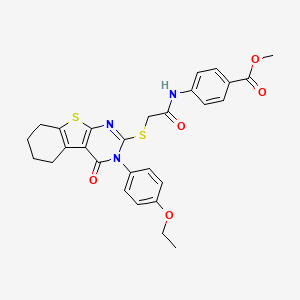 Methyl 4-[({[3-(4-ethoxyphenyl)-4-oxo-3,4,5,6,7,8-hexahydro[1]benzothieno[2,3-d]pyrimidin-2-yl]sulfanyl}acetyl)amino]benzoate