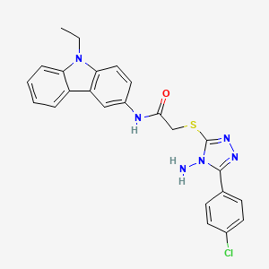 2-{[4-amino-5-(4-chlorophenyl)-4H-1,2,4-triazol-3-yl]sulfanyl}-N-(9-ethyl-9H-carbazol-3-yl)acetamide