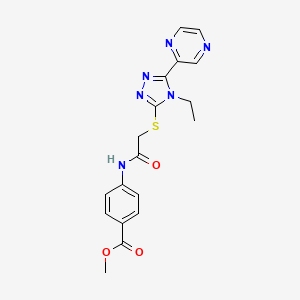 Methyl 4-(2-((4-ethyl-5-(pyrazin-2-yl)-4H-1,2,4-triazol-3-yl)thio)acetamido)benzoate