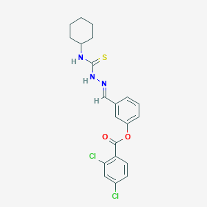 3-(2-((Cyclohexylamino)carbothioyl)carbohydrazonoyl)phenyl 2,4-dichlorobenzoate