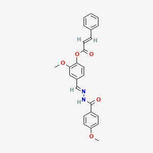 2-Methoxy-4-(2-(4-methoxybenzoyl)carbohydrazonoyl)phenyl 3-phenylacrylate