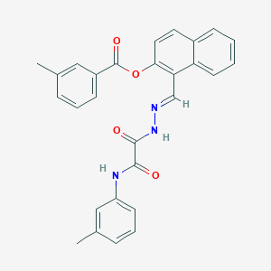 1-(2-(Oxo(3-toluidino)acetyl)carbohydrazonoyl)-2-naphthyl 3-methylbenzoate