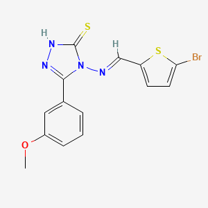 4-{[(E)-(5-bromo-2-thienyl)methylidene]amino}-5-(3-methoxyphenyl)-4H-1,2,4-triazole-3-thiol