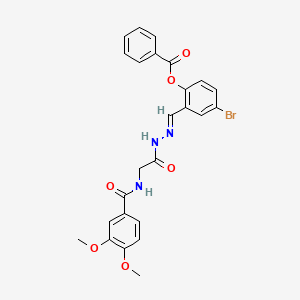 molecular formula C25H22BrN3O6 B12022087 [4-bromo-2-[(E)-[[2-[(3,4-dimethoxybenzoyl)amino]acetyl]hydrazinylidene]methyl]phenyl] benzoate CAS No. 764655-62-1