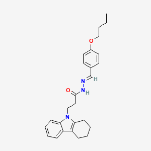 N'-[(E)-(4-butoxyphenyl)methylidene]-3-(1,2,3,4-tetrahydro-9H-carbazol-9-yl)propanehydrazide