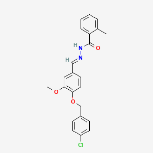 N'-((E)-{4-[(4-chlorobenzyl)oxy]-3-methoxyphenyl}methylidene)-2-methylbenzohydrazide