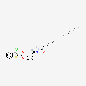 [3-[(E)-(hexadecanoylhydrazinylidene)methyl]phenyl] 3-chloro-1-benzothiophene-2-carboxylate