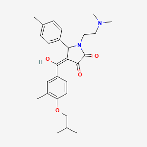 molecular formula C27H34N2O4 B12022146 1-[2-(Dimethylamino)ethyl]-3-hydroxy-4-(4-isobutoxy-3-methylbenzoyl)-5-(4-methylphenyl)-1,5-dihydro-2H-pyrrol-2-one 