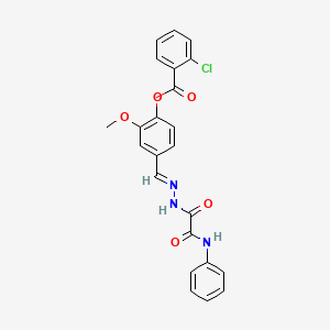 4-(2-(Anilino(oxo)acetyl)carbohydrazonoyl)-2-methoxyphenyl 2-chlorobenzoate