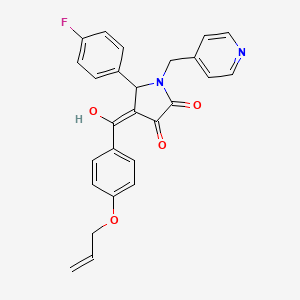 molecular formula C26H21FN2O4 B12022176 4-[4-(Allyloxy)benzoyl]-5-(4-fluorophenyl)-3-hydroxy-1-(4-pyridinylmethyl)-1,5-dihydro-2H-pyrrol-2-one 