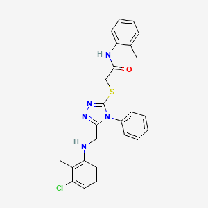 2-({5-[(3-Chloro-2-methylanilino)methyl]-4-phenyl-4H-1,2,4-triazol-3-YL}sulfanyl)-N-(2-methylphenyl)acetamide