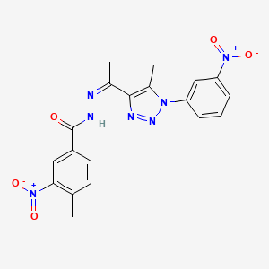 molecular formula C19H17N7O5 B12022218 4-Methyl-N'-{(Z)-1-[5-methyl-1-(3-nitrophenyl)-1H-1,2,3-triazol-4-YL]ethylidene}-3-nitrobenzohydrazide CAS No. 624725-60-6