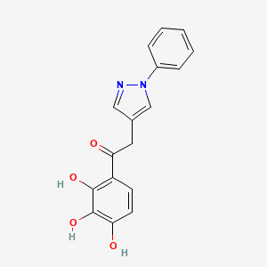 molecular formula C17H14N2O4 B12022236 2-(1-phenyl-1H-pyrazol-4-yl)-1-(2,3,4-trihydroxyphenyl)ethanone 