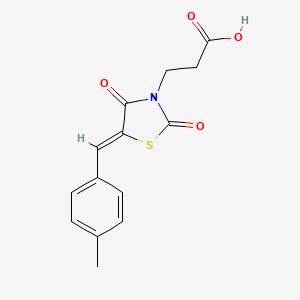 molecular formula C14H13NO4S B12022252 3-(5-(4-Methylbenzylidene)-2,4-dioxo-1,3-thiazolidin-3-YL)propanoic acid 