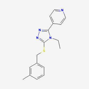 4-(4-Ethyl-5-((3-methylbenzyl)thio)-4H-1,2,4-triazol-3-yl)pyridine