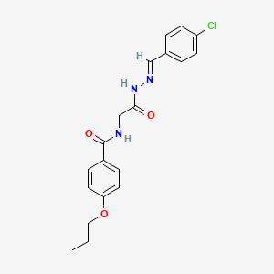 N-[2-[(2E)-2-[(4-chlorophenyl)methylidene]hydrazinyl]-2-oxoethyl]-4-propoxybenzamide