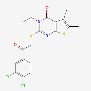 2-((2-(3,4-Dichlorophenyl)-2-oxoethyl)thio)-3-ethyl-5,6-dimethylthieno[2,3-d]pyrimidin-4(3H)-one