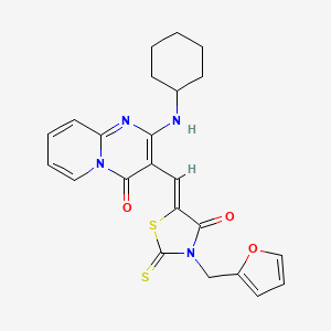 2-(Cyclohexylamino)-3-{(Z)-[3-(2-furylmethyl)-4-oxo-2-thioxo-1,3-thiazolidin-5-ylidene]methyl}-4H-pyrido[1,2-A]pyrimidin-4-one