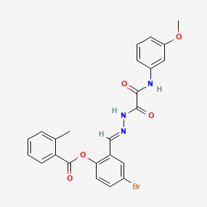 molecular formula C24H20BrN3O5 B12022362 4-bromo-2-((E)-{[(3-methoxyanilino)(oxo)acetyl]hydrazono}methyl)phenyl 2-methylbenzoate CAS No. 769156-69-6