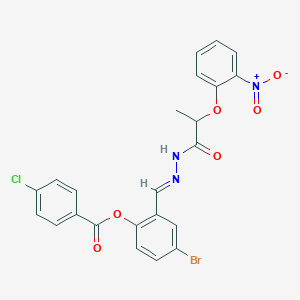 4-BR-2-(2-(2-(2-Nitrophenoxy)propanoyl)carbohydrazonoyl)phenyl 4-chlorobenzoate