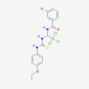 3-BR-N-(2,2,2-Trichloro-1-(((4-ethoxyanilino)carbothioyl)amino)ethyl)benzamide