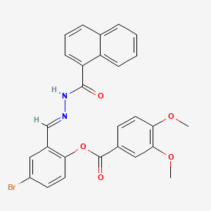 4-Bromo-2-(2-(1-naphthoyl)carbohydrazonoyl)phenyl 3,4-dimethoxybenzoate