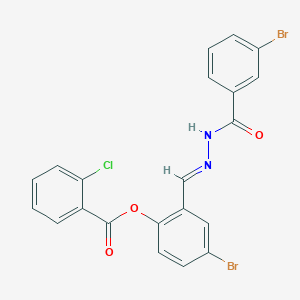 4-Bromo-2-(2-(3-bromobenzoyl)carbohydrazonoyl)phenyl 2-chlorobenzoate