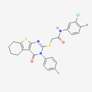 N-(3-chloro-4-fluorophenyl)-2-{[3-(4-methylphenyl)-4-oxo-3,4,5,6,7,8-hexahydro[1]benzothieno[2,3-d]pyrimidin-2-yl]sulfanyl}acetamide