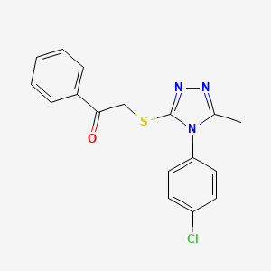 2-((4-(4-Chlorophenyl)-5-methyl-4H-1,2,4-triazol-3-yl)thio)-1-phenylethanone