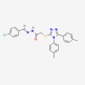 2-{[4,5-bis(4-methylphenyl)-4H-1,2,4-triazol-3-yl]sulfanyl}-N'-[(E)-(4-chlorophenyl)methylidene]acetohydrazide