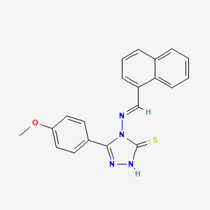 molecular formula C20H16N4OS B12022468 5-(4-Methoxyphenyl)-4-((1-naphthylmethylene)amino)-4H-1,2,4-triazole-3-thiol 