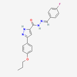 N'-[(E)-(4-fluorophenyl)methylidene]-3-(4-propoxyphenyl)-1H-pyrazole-5-carbohydrazide