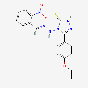 molecular formula C17H16N6O3S B12022527 5-(4-Ethoxyphenyl)-4-(2-(2-nitrobenzylidene)hydrazinyl)-4H-1,2,4-triazole-3-thiol CAS No. 624725-68-4