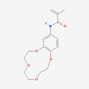 molecular formula C16H21NO5 B1202253 2-甲基-N-(2,5,8,11-四氧杂双环[10.4.0]十六烷-1(12),13,15-三烯-14-基)-2-丙烯酰胺 
