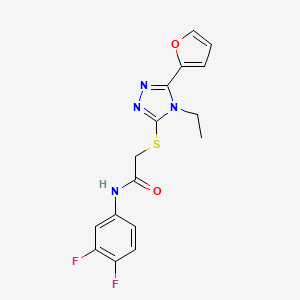 N-(3,4-difluorophenyl)-2-[[4-ethyl-5-(furan-2-yl)-1,2,4-triazol-3-yl]sulfanyl]acetamide