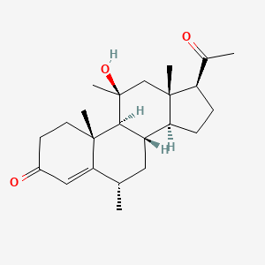 molecular formula C23H34O3 B1202255 11β-羟基-6α,11-二甲基孕酮 CAS No. 2668-68-0