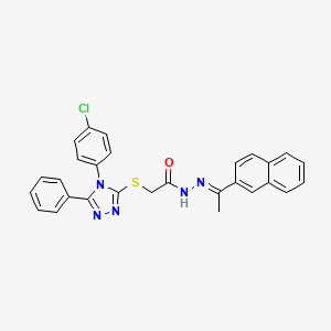 2-{[4-(4-Chlorophenyl)-5-phenyl-4H-1,2,4-triazol-3-YL]sulfanyl}-N'-[(E)-1-(2-naphthyl)ethylidene]acetohydrazide