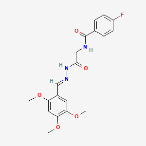 4-Fluoro-N-(2-oxo-2-(2-(2,4,5-trimethoxybenzylidene)hydrazino)ethyl)benzamide