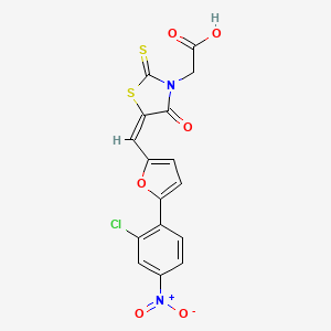 ((5E)-5-{[5-(2-chloro-4-nitrophenyl)-2-furyl]methylene}-4-oxo-2-thioxo-1,3-thiazolidin-3-yl)acetic acid