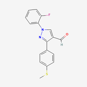 1-(2-Fluorophenyl)-3-(4-(methylthio)phenyl)-1H-pyrazole-4-carbaldehyde