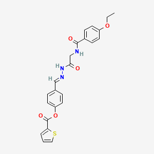 [4-[(E)-[[2-[(4-ethoxybenzoyl)amino]acetyl]hydrazinylidene]methyl]phenyl] thiophene-2-carboxylate