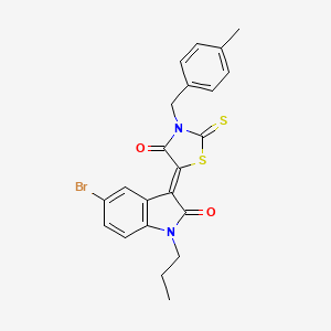 (3Z)-5-bromo-3-[3-(4-methylbenzyl)-4-oxo-2-thioxo-1,3-thiazolidin-5-ylidene]-1-propyl-1,3-dihydro-2H-indol-2-one