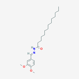 molecular formula C23H38N2O3 B12022782 N-[(E)-(3,4-dimethoxyphenyl)methylideneamino]tetradecanamide 