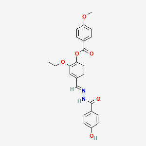 2-Ethoxy-4-(2-(4-hydroxybenzoyl)carbohydrazonoyl)phenyl 4-methoxybenzoate