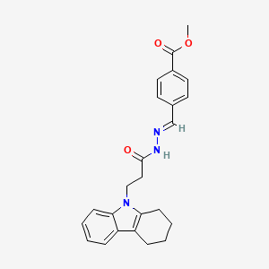 molecular formula C24H25N3O3 B12022813 Methyl 4-((E)-{[3-(1,2,3,4-tetrahydro-9H-carbazol-9-YL)propanoyl]hydrazono}methyl)benzoate 